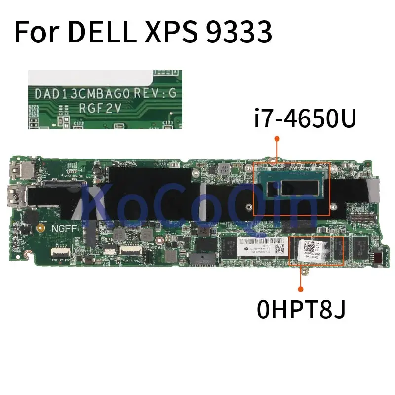 Pre DELL XPS 13 9333 I7-4650U 8GB RAM Notebook Doske CN-0HPT8J 0HPT8J DAD13CMBAG0 SR16H Notebook Doska