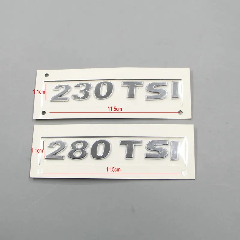 Pre JETTE Bora batožinového priestoru logo 230 TSI 280 TSI abecedy ABS plast elektrolyticky pokrývajú laku striebristé