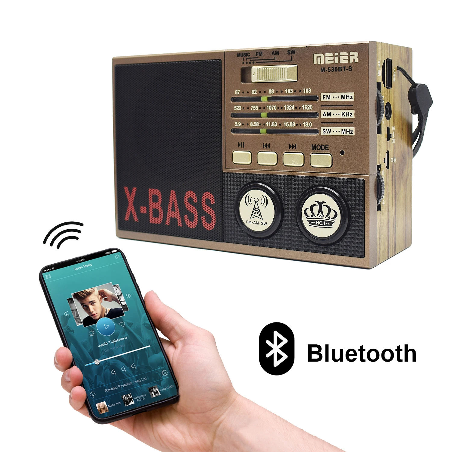 Prenosné X bass Rádio Retro Boombox Vrecku Smart multibandas svete prijímač rádio