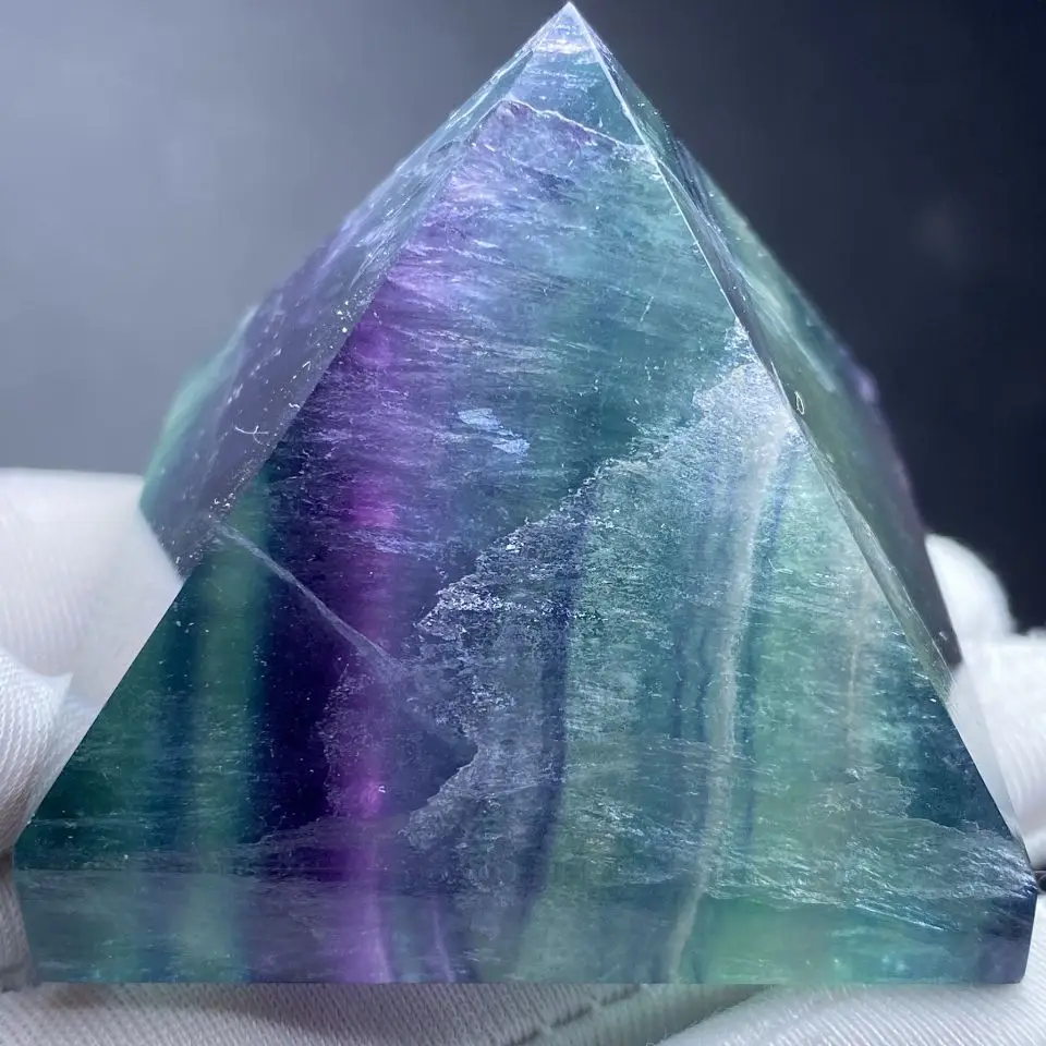 Prírodný Krištáľ Pyramídy Fluorite Quartz Liečivý Kameň Čakier Reiki Crystal Bod Energie Domova Ručné Remeslá Z Klenot Kameň