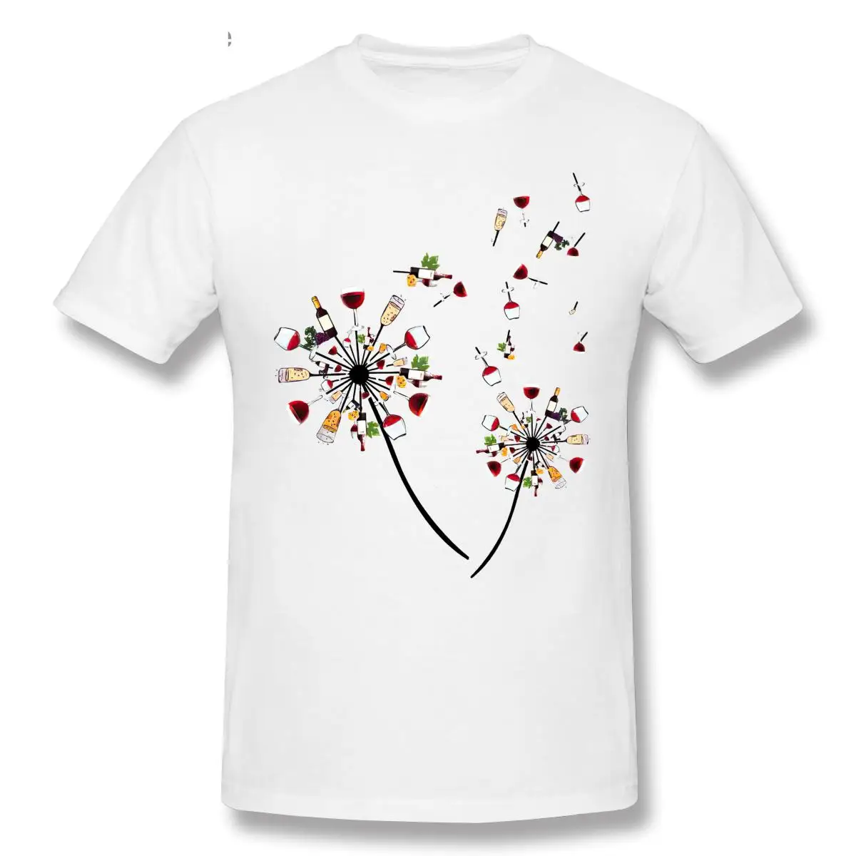 Púpava Víno T Shirt Príležitostné Letné Krátke Rukávy Tričko Cool Tee Darček pre Milovníka Vína Ročníka Košele