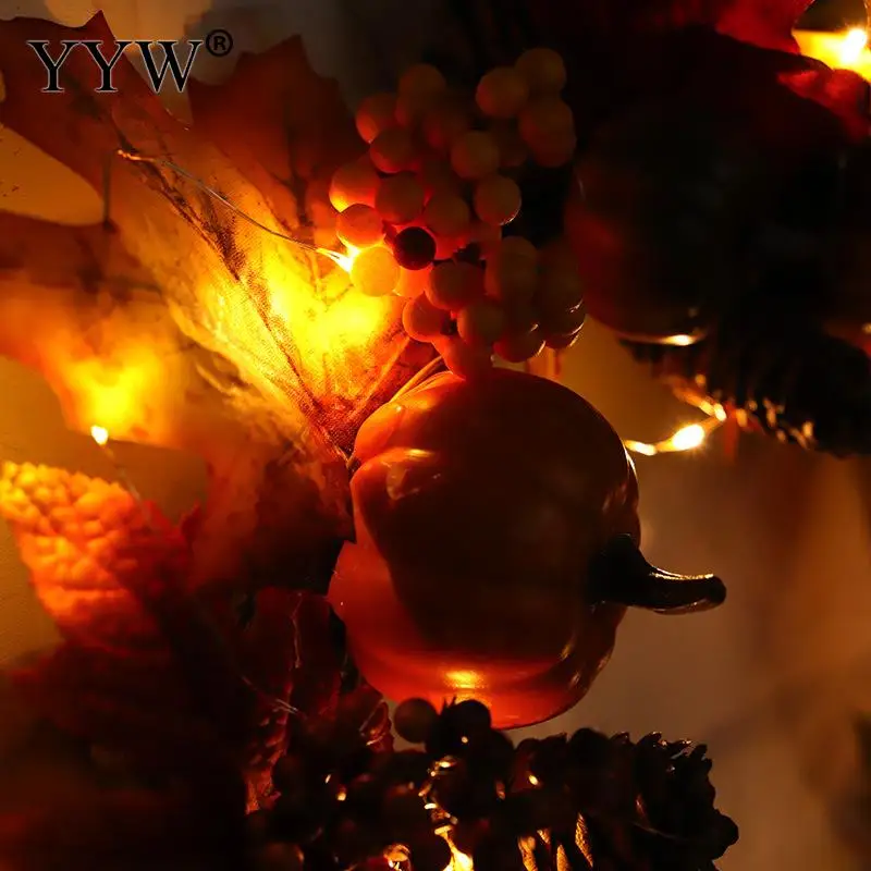 Ratanový Garland Ozdoby so Svetlami, Javorové Listy, Ľahké batériové Pre Vonkajšie Víla String Svetlá na Vianočné Party Decor