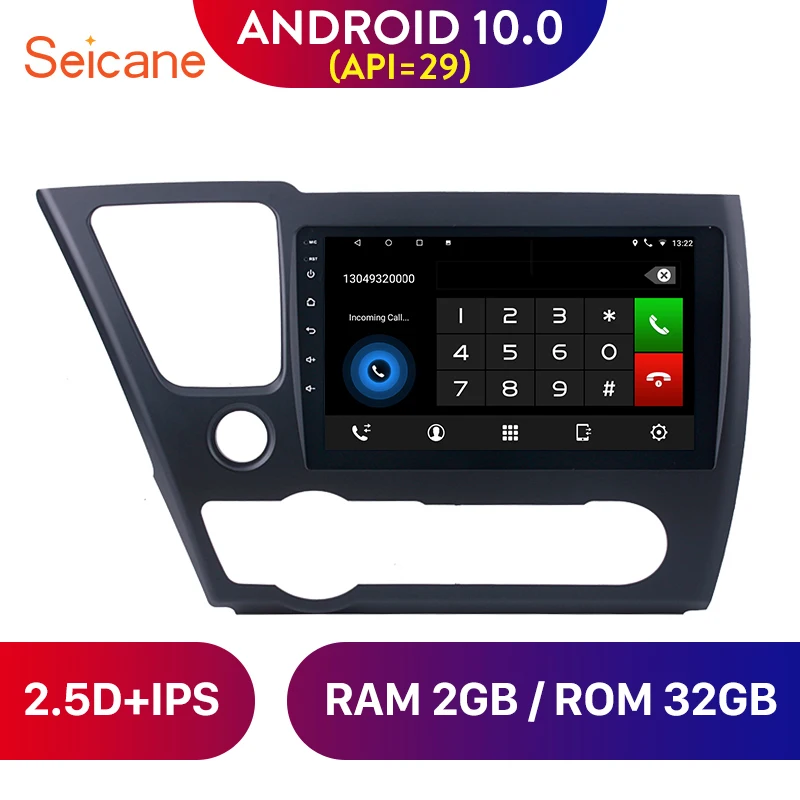 Seicane 9 palec Hlavu Jednotky Player Android 10.0 Auta GPS Rádio 2014 2015 2016 2017 Honda Civic Podporu Volant Ovládanie