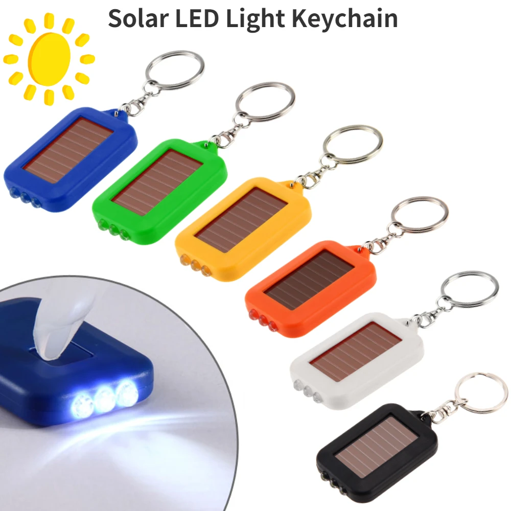 Solárny Panel Elektrické Pochodeň KeyChain 3 LED Svetlo, Zadajte Reťazec Multi Nástroj Mini LED Osvetlenie Vonkajšie Núdzové Svetlo Prežitie Nástroje