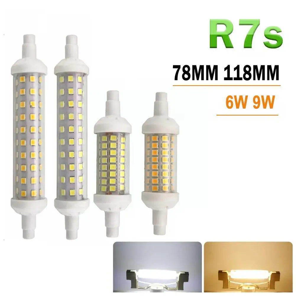 Stmievateľné R7S Floodlight LED Žiarovky SMD 2835 78 mm 118mm 9W Nahradiť LED Halogénové 220V Svetlo 6W Svetlo úsporný Svetelný zdroj Energie G4W4