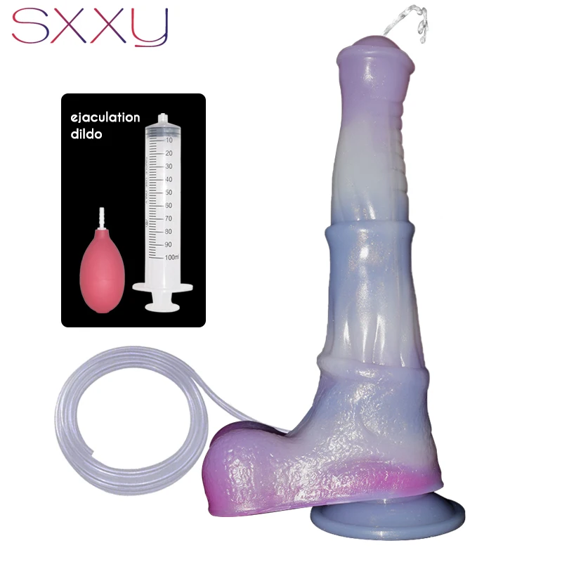 SXXY Premium Ejakulující Sexuálne Hračky pre Ženy Kentucky Horse Striekať Dildo Fantasy Zvierat Penis Seajelly Análny Zástrčku s Bulík