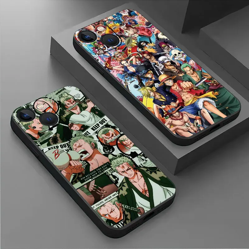 Telefón puzdro Pre iPhone 11 12 13 14 Pro Max Mini XS XR X 8 7 6 6 5 5 Plus Čierny Silikónový Kryt Fundas Lufei Zoros Anime
