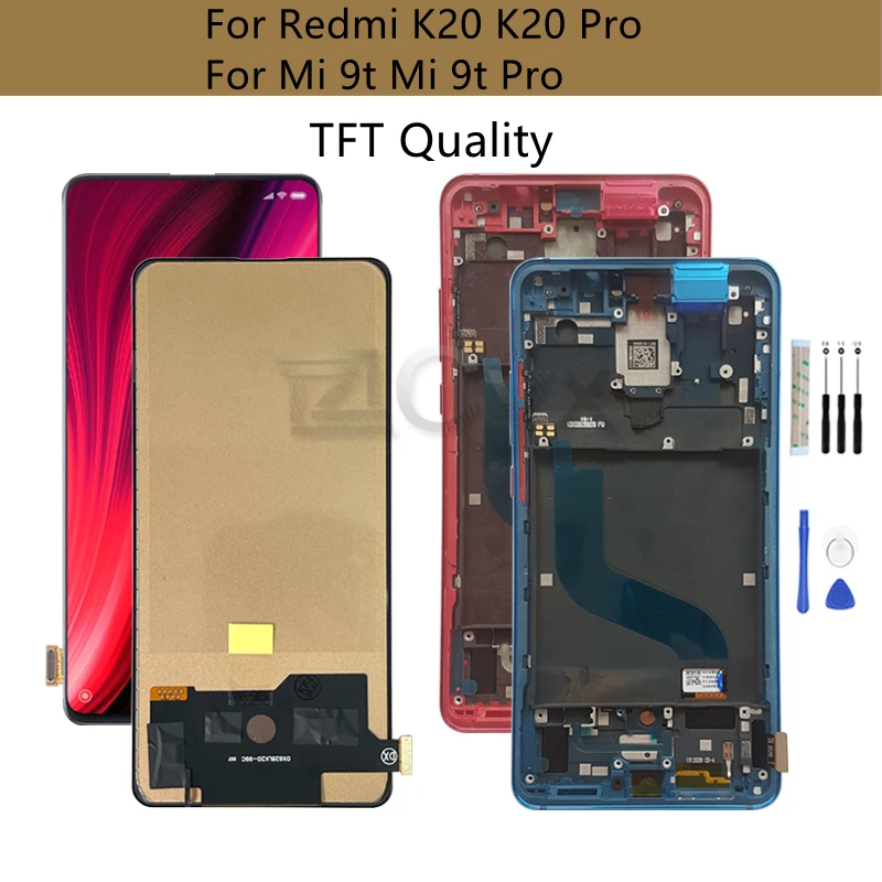 TFT Pre Xiao Redmi K20 K20 Pro LCD Displej Mi 9t Screen Dotknite sa položky Digitalizátorom. Zhromaždenia Mi 9t Pro LCD Displej Opravy Dielov