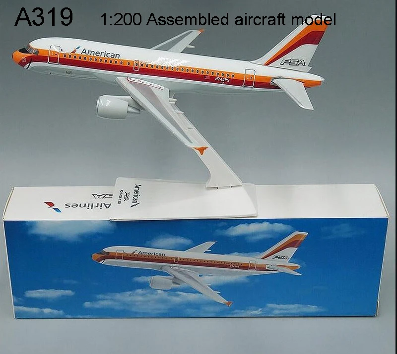 USA Vzduchu Amerického PSA Dýchacích ciest Airbus A319 Airlines 1:200 Rozsahu Assmebling Lietadlo Model Zostavený model lietadla Rovine urob si sám