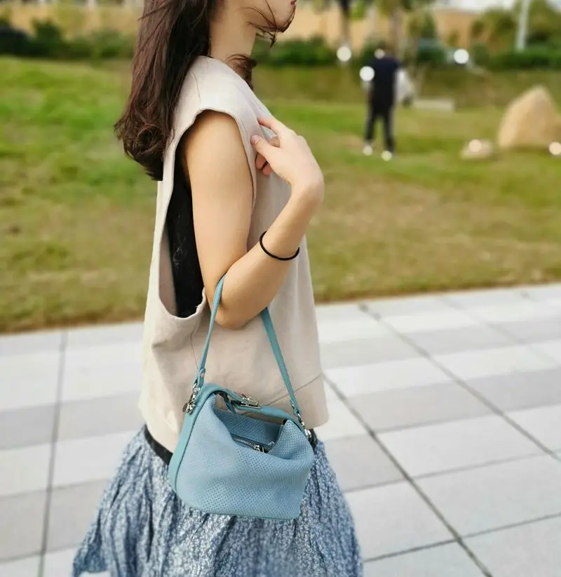 Vendange žien taška ručne vyrábané kožené hobos módne jednoduché taška cez rameno 2631S