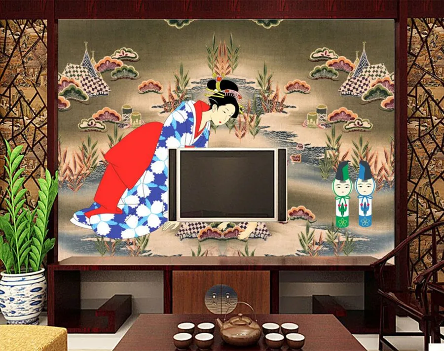 Vlastné 3d veľká nástenná maľba,Japonský Štýl tapetu,hotelovej izbe, reštaurácia, jedáleň, izba gauč tv steny, spálne, nástenná maľba abstraktných de parede 3d