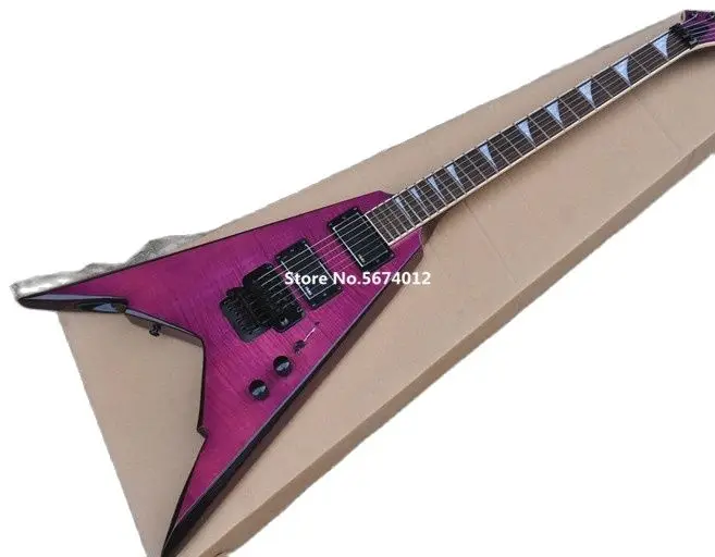 Vysoká kvalita upravenú verziu programu fialová úzko spájat vidlica lietadla špeciálne tvarované elektrická gitara dvojkrídlovú most black prístup