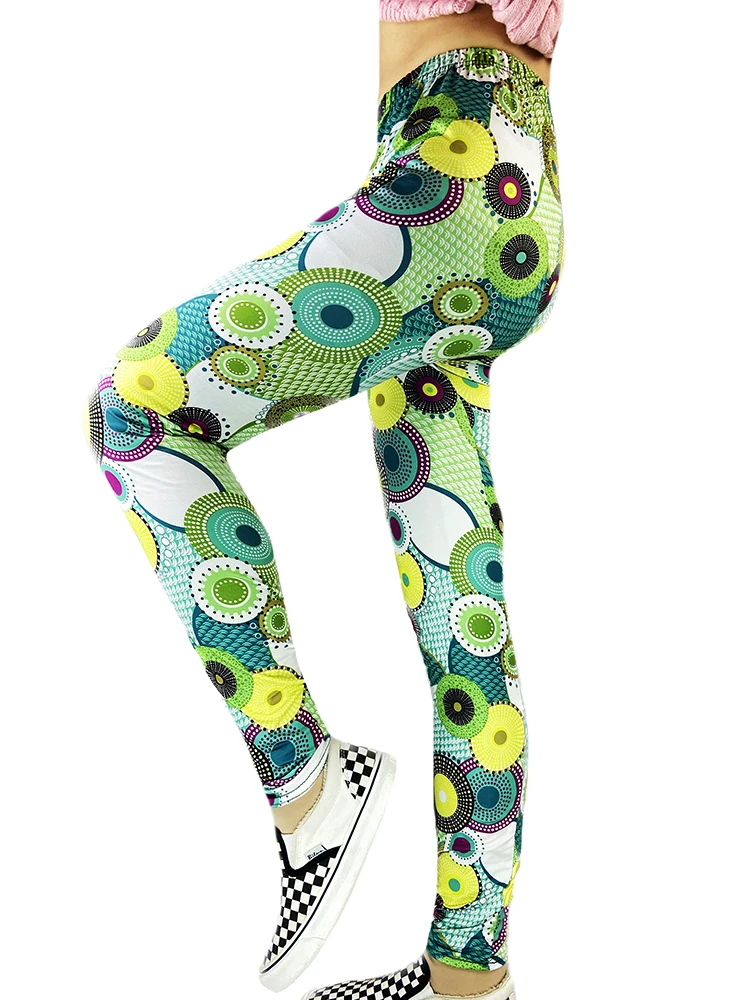 YGYEEG Nové Elastické Zelený Kruh Vysoký Pás Tlač Legíny Fitness Športy so Systémom Push Up Nohavice Ženy Nohavice Ženské Oblečenie