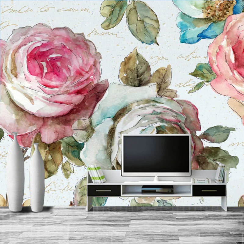 YOUMAN Vlastnú tapetu Nordic moderný veľký ružový kvet, TV joj, domáce dekorácie na stenu obývačky, spálne, maľby, 3d tapety