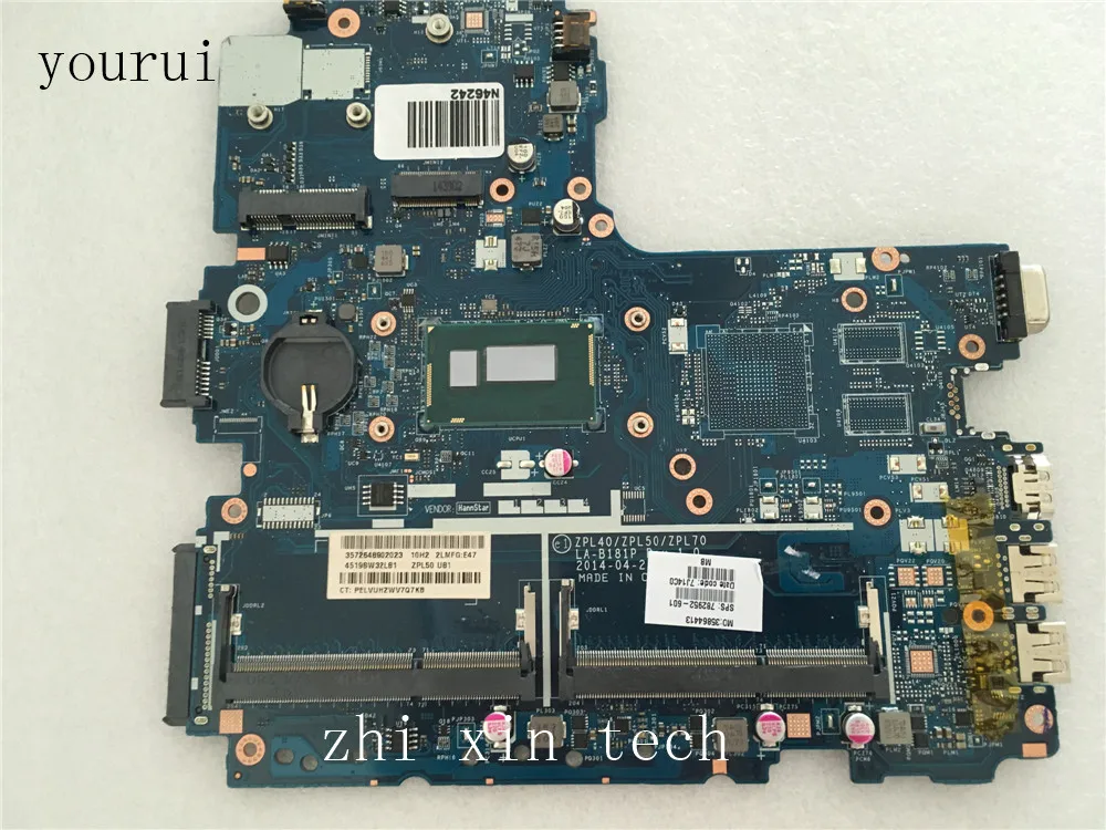 yourui Pre HP 440 G2 450 G2 Notebook doske ZPL40/ZPL50/ZPL70 LA-B181P s i3-4030u CPU Testovaných pamäťových modulov DDR3