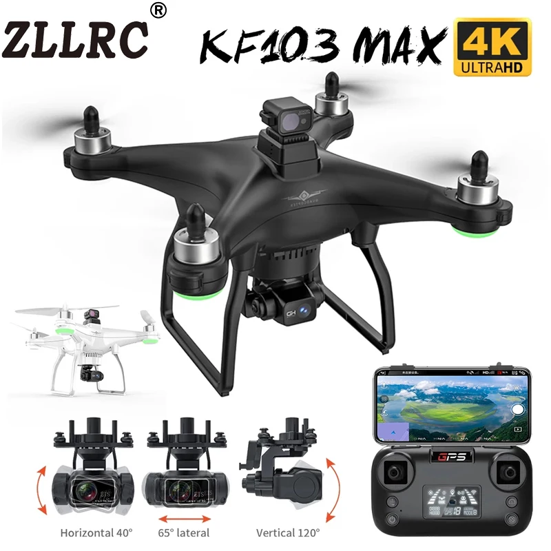 ZLLRC KF103 Max Prekážkou Vyhýbanie sa Drone 4k Profesional HD Kamera 3-Os Gimbal Striedavé RC Lietadiel VS SG906 Max F11S 4K Drone