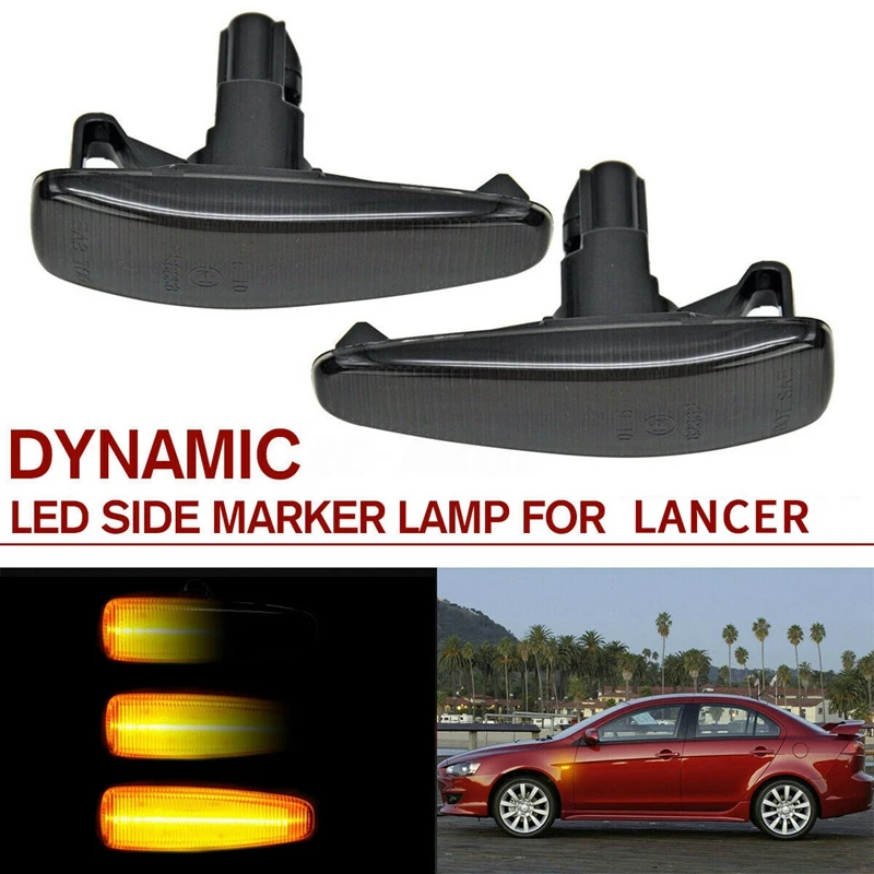 Údené Objektív Amber Full LED Dynamické Predné Bočné Obrysové Svetlá na Mitsubishi Lancer Evo X Mirage Outlander Sport na roky 2011-2020