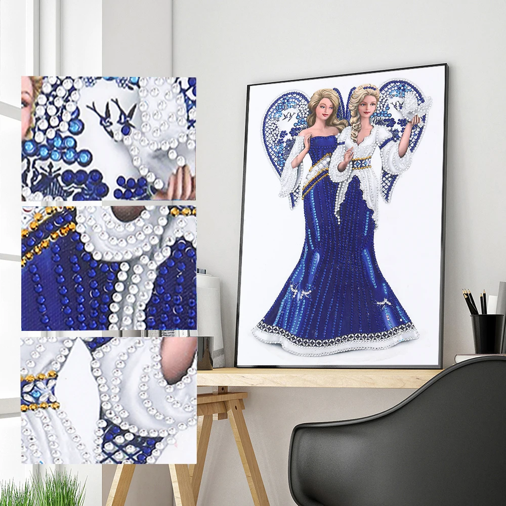 Špeciálne Tvarované Diamond Maľovanie Anjel Sestry Moderný Vzor DIY 5D Čiastočné Vŕtať Cross Stitch Auta Crystal Umenie Domáce Dekorácie